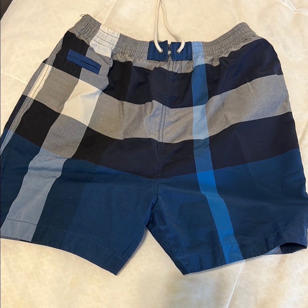 Abercrombie & Fitch Blue and Black Board Shorts Elastic Waist